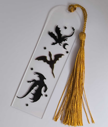 Акрилен книгоразделител „Драконови сенки“