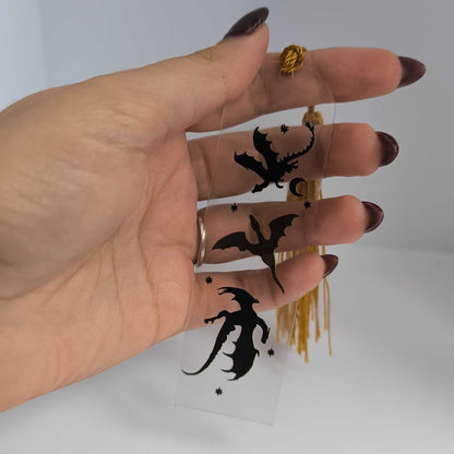 Акрилен книгоразделител „Драконови сенки“