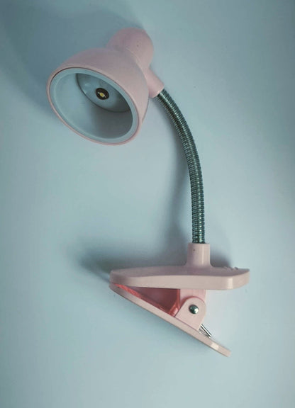 Розова лампа за четене с щипка