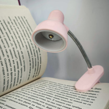 Розова лампа за четене с щипка